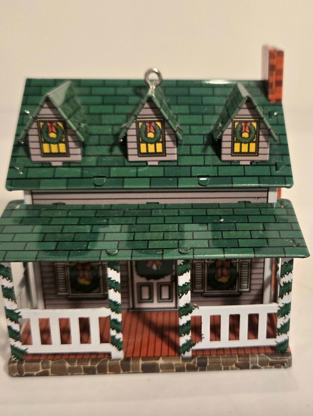 Vintage Hallmark Metal Country House  Holiday Christmas Tree Ornament 2002